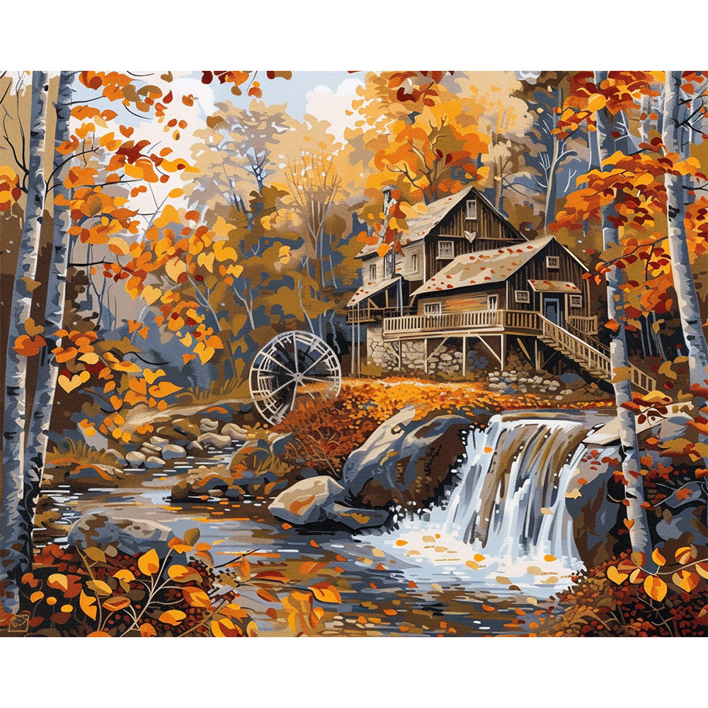 Little Stream And House Painting By Number 2