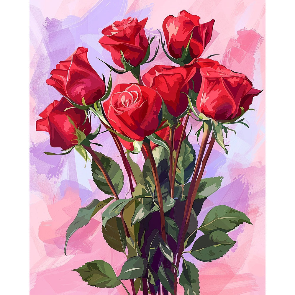 Flower Rose Painting By Number 2