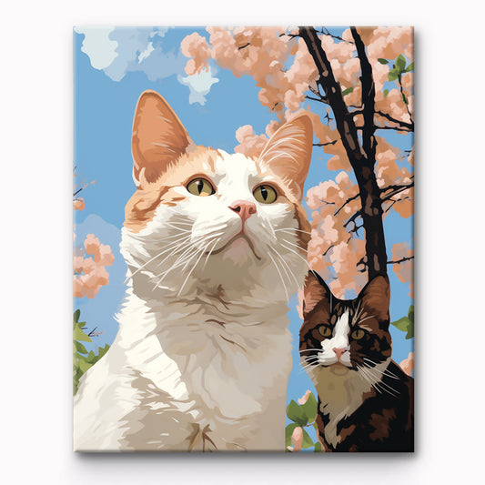 Flower Cat Painting By Number 1