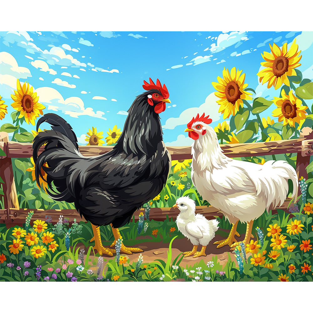 Chickens Painting By Number 2