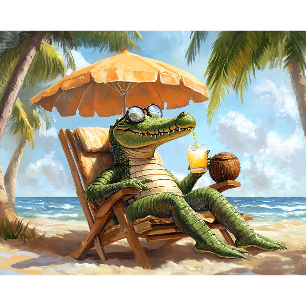 Crocodile's Vacation Painting By Number 2