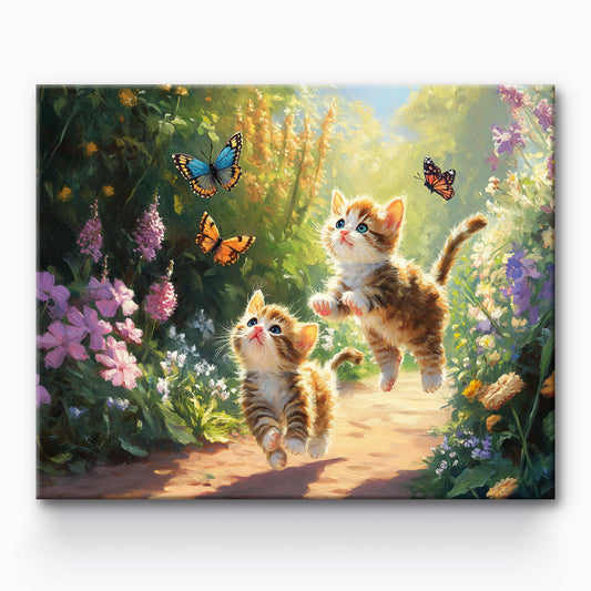 Butterfly And Cat Painting By Number 1