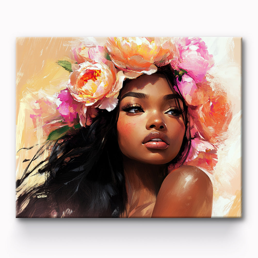 Flower Girl Painting By Number 1