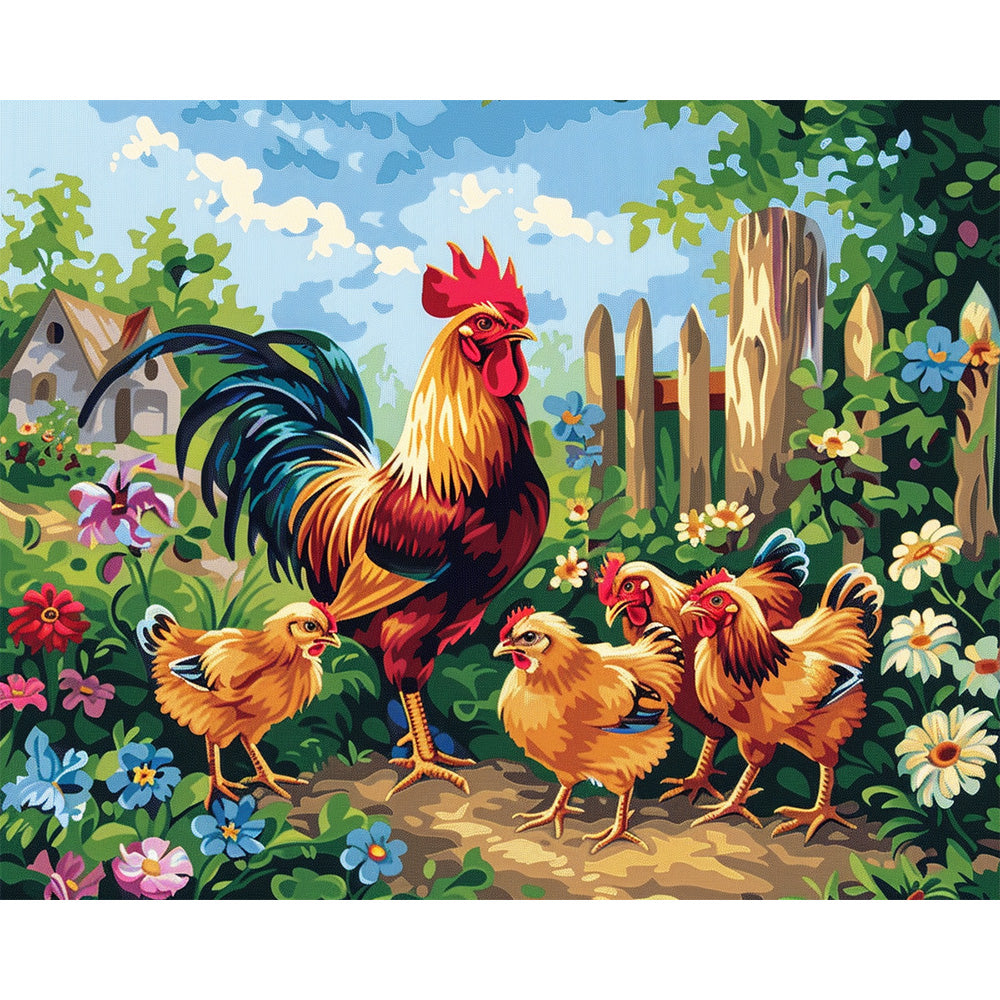 Chickens Painting By Number 2