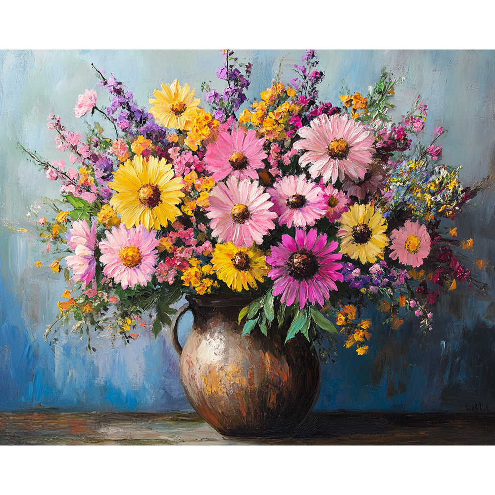 Beautiful Flowers on a Tabletop Painting By Number 2
