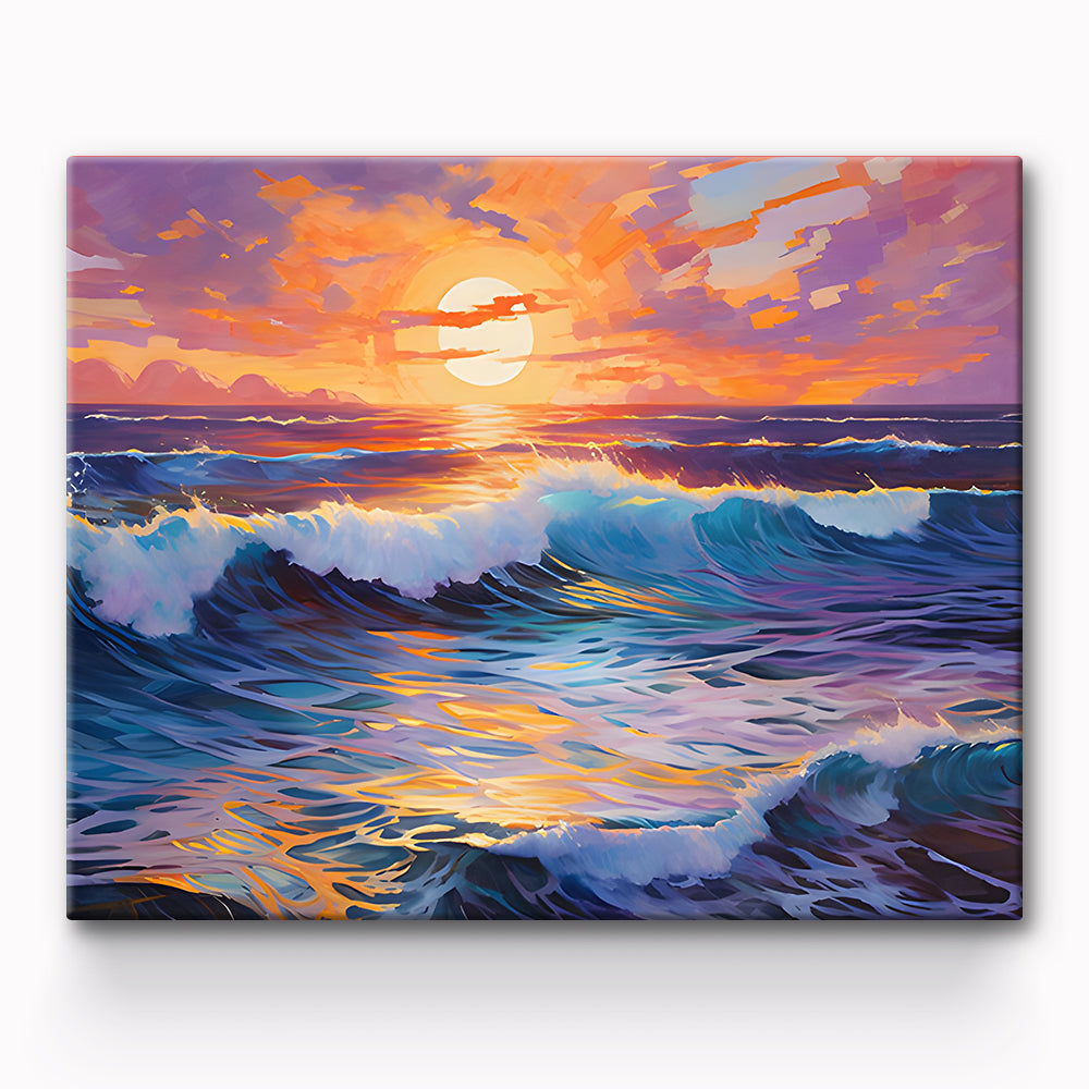 Sunset And Ocean Painting By Number 1
