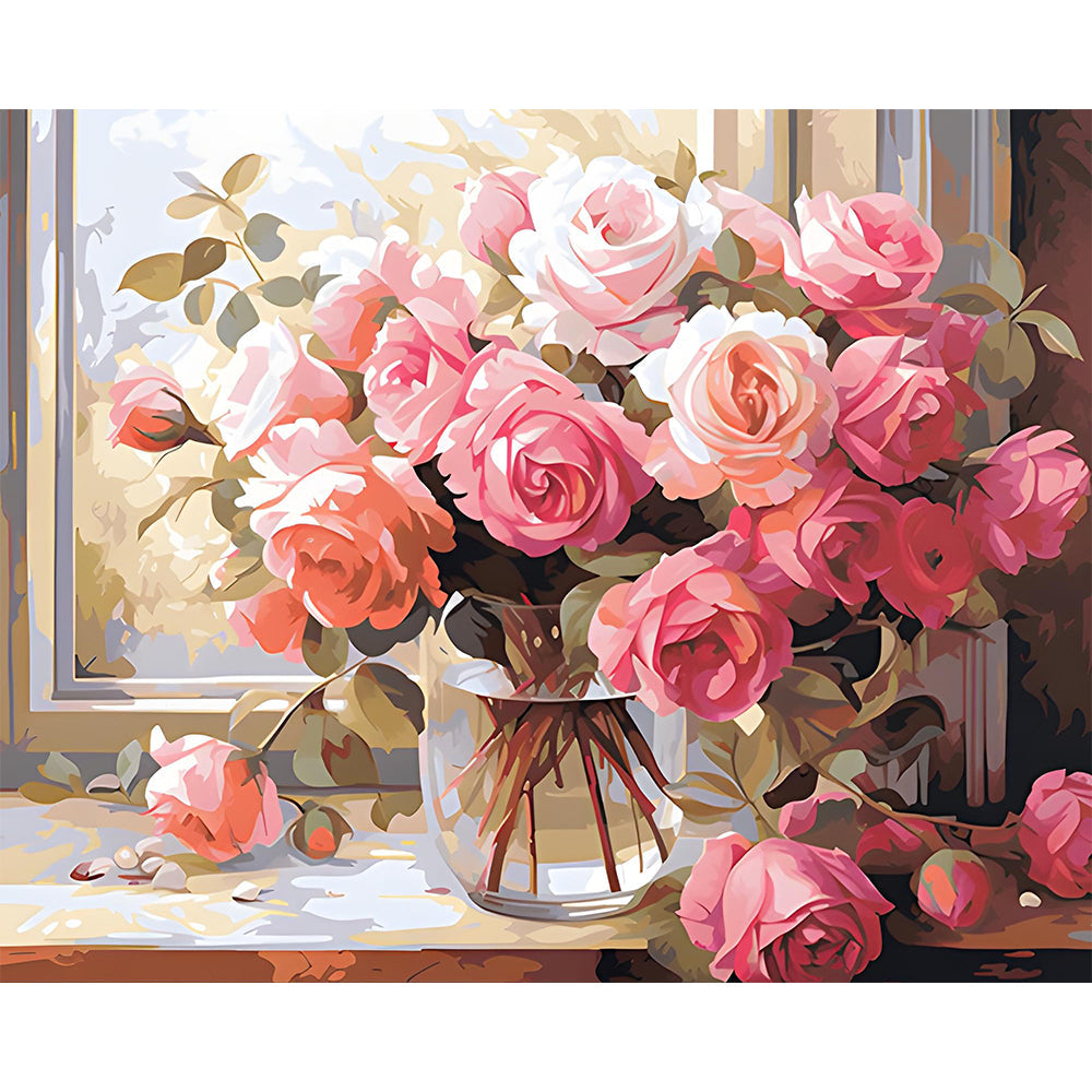 Rose Folwer 36 Color Painting By Number 2