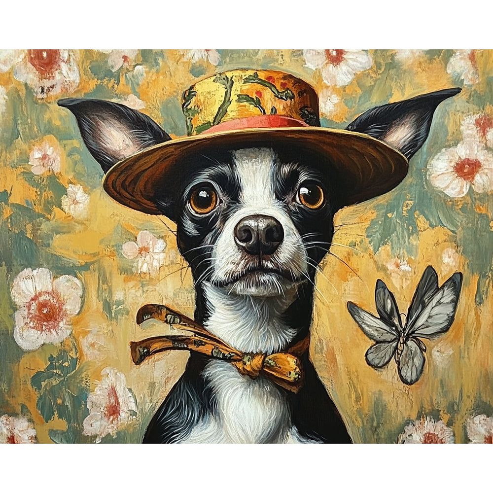 Handsome Dog With Hat Painting By Number 2