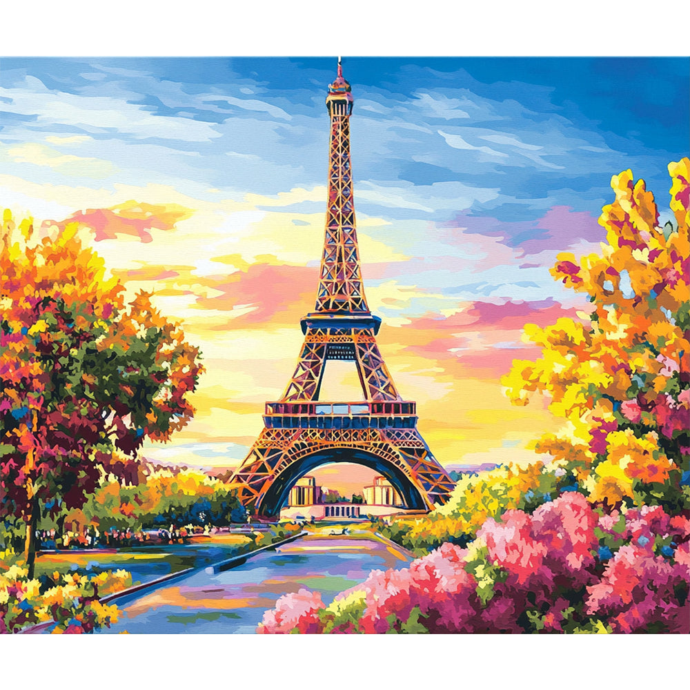 Paris Tower At Fall Painting By Number 2