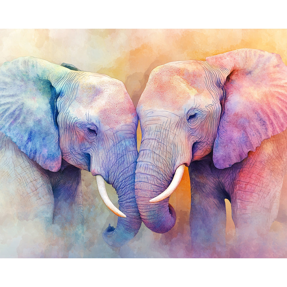 Elephants In Love Painting By Number 2