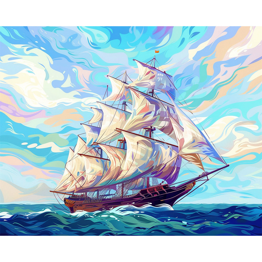 Sailboat Sea Painting By Number 2