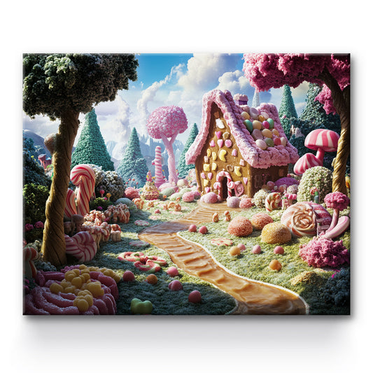 Wonderful Candy House Painting By Number 1