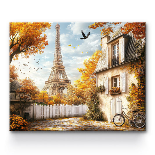 Corner of Paris Tower Painting By Number 1