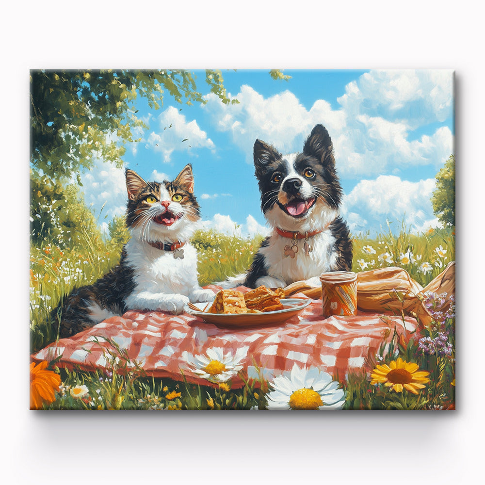 Cat And Dog Party Time Painting By Number 1