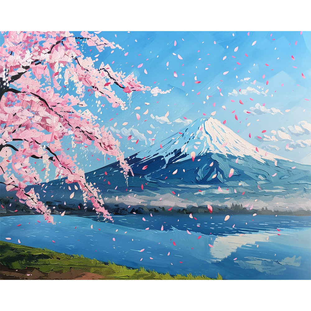 Willow Mountains By The Lake Painting By Number 2