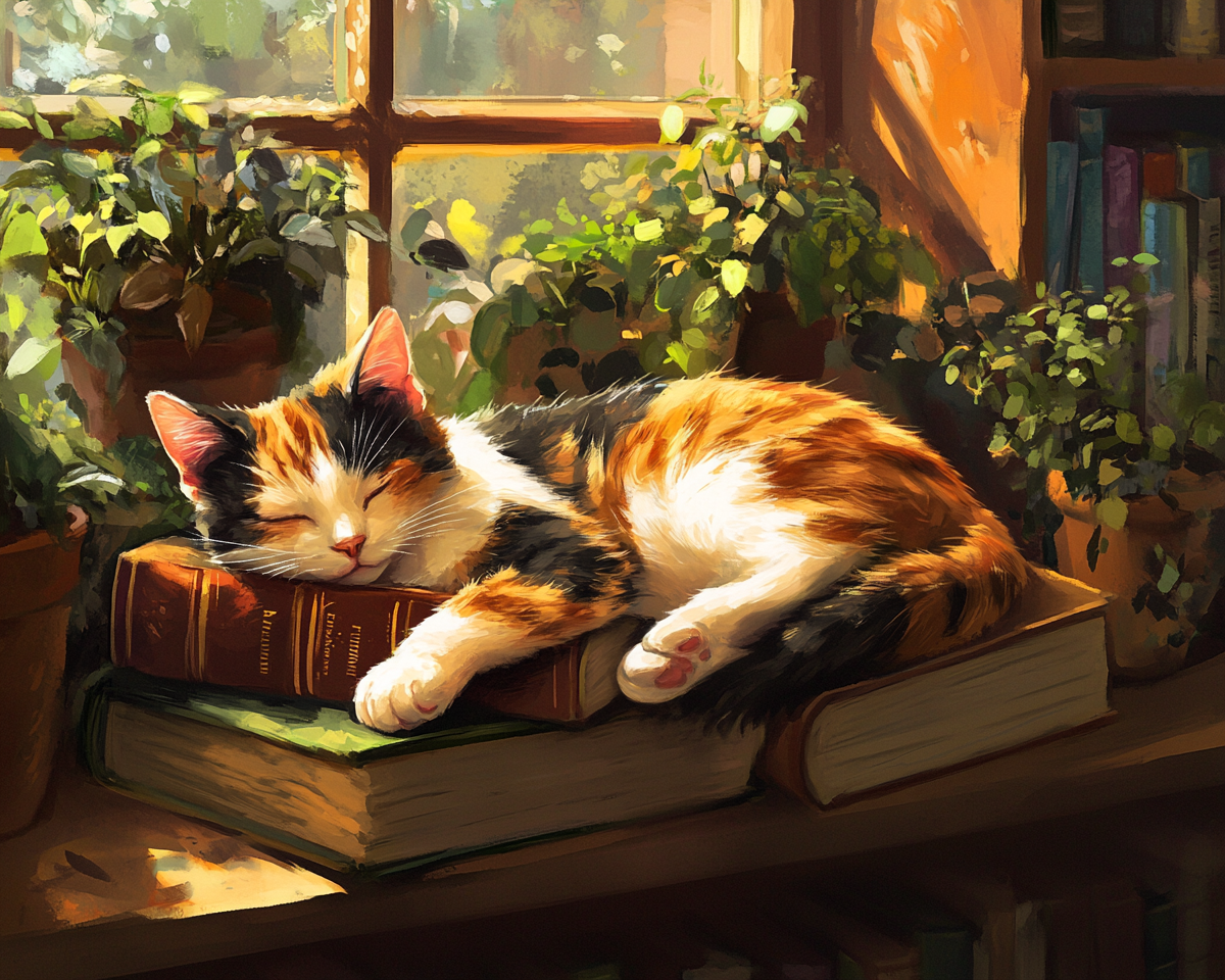 Cat On The Desk Painting By Number 2