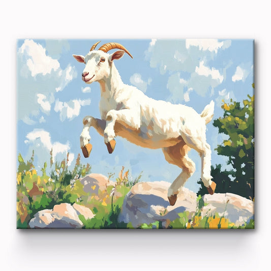 White Goat Painting By Number 1