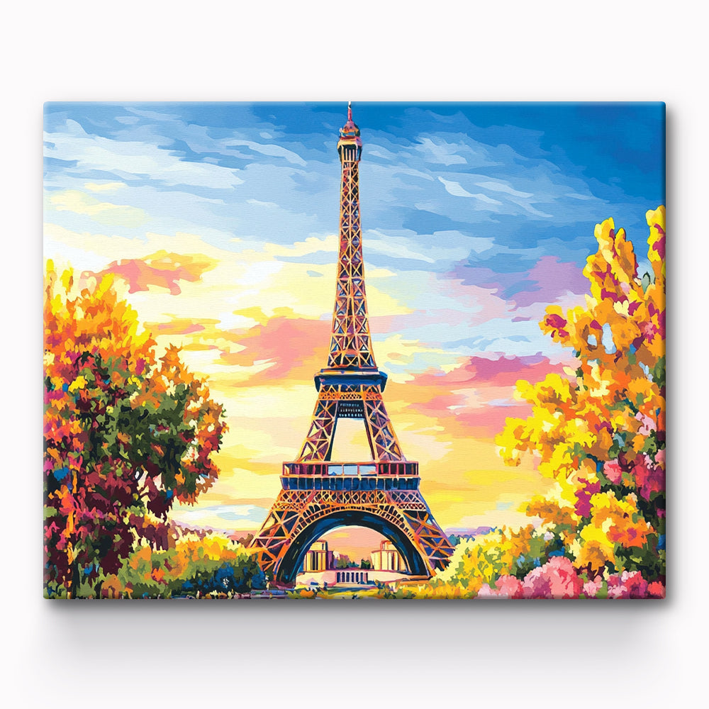 Paris Tower At Fall Painting By Number 1