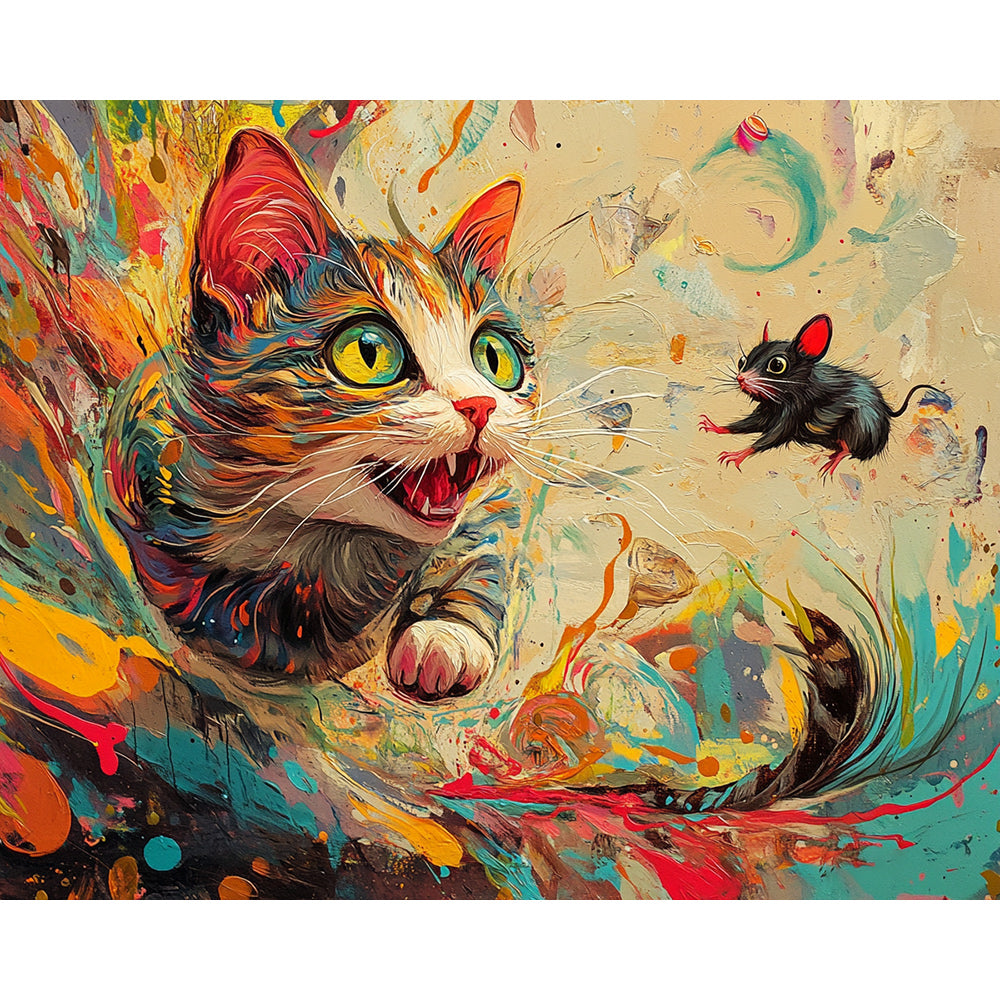 Cat and Mouse Painting By Number 2