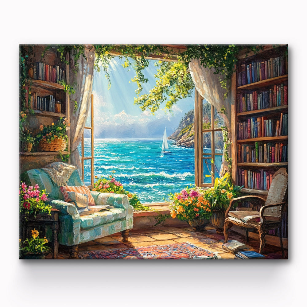 Study With Window To The Sea Painting By Number 1